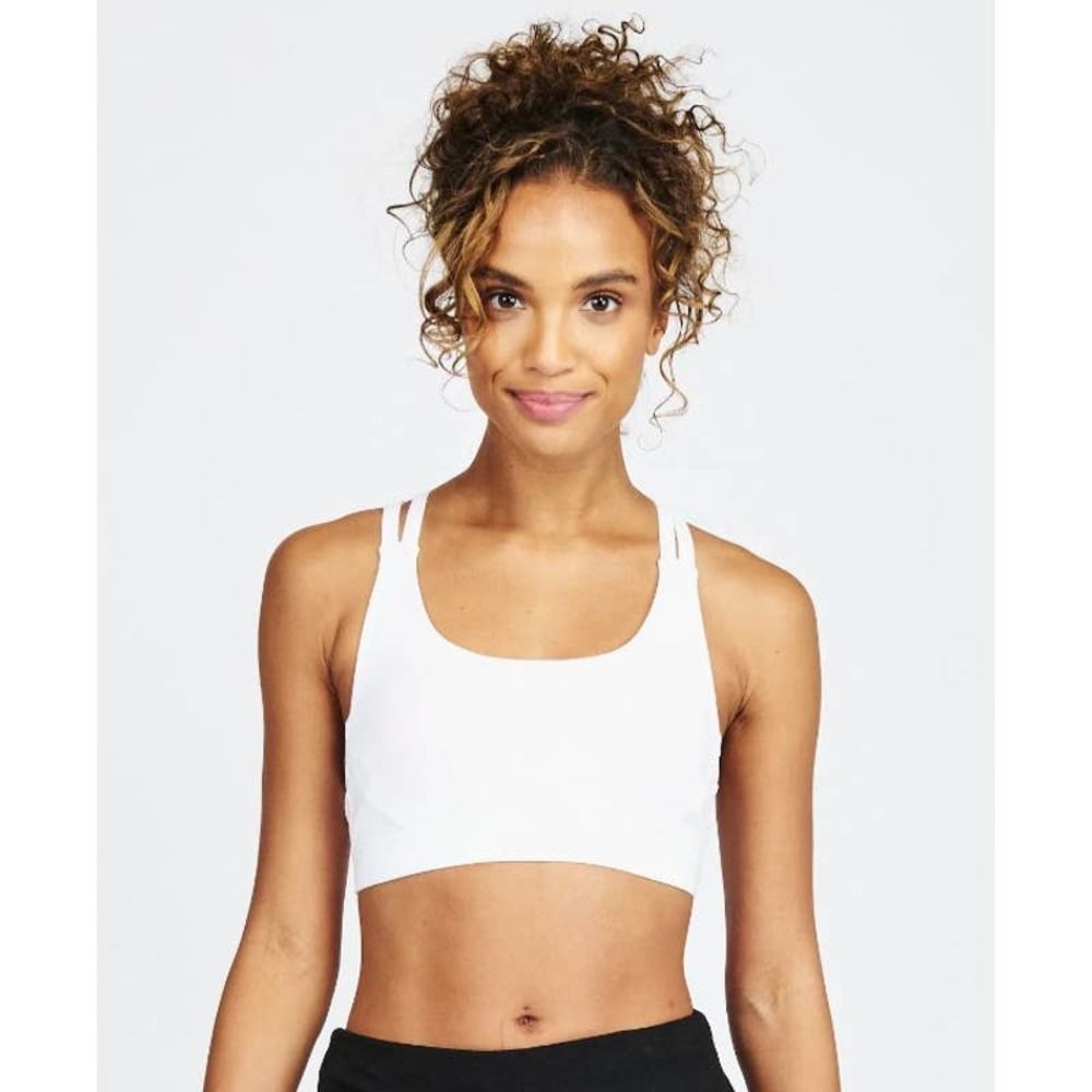 White Sports Bra with Organic Cotton
